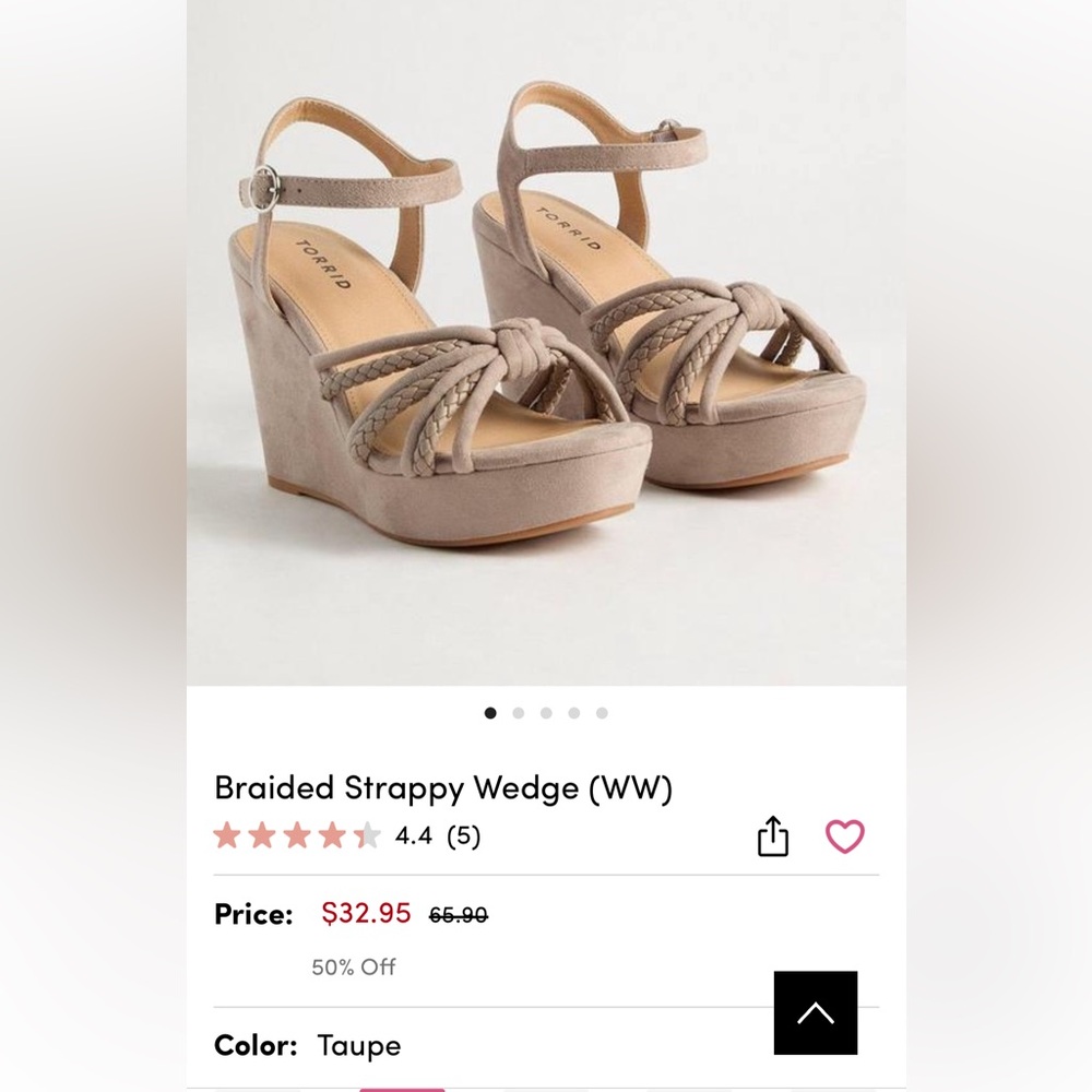 Torrid Braided Wedge Sandals - Taupe